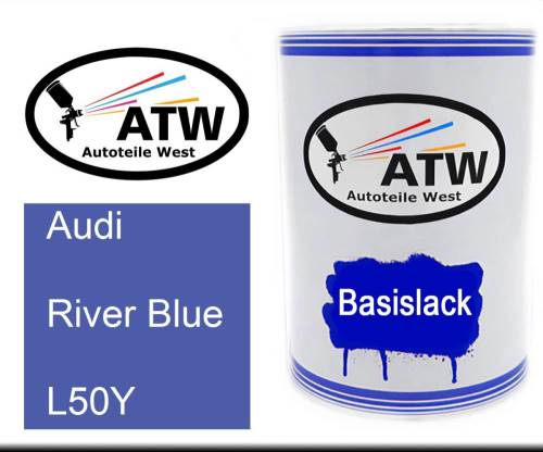 Audi, River Blue, L50Y: 500ml Lackdose, von ATW Autoteile West.